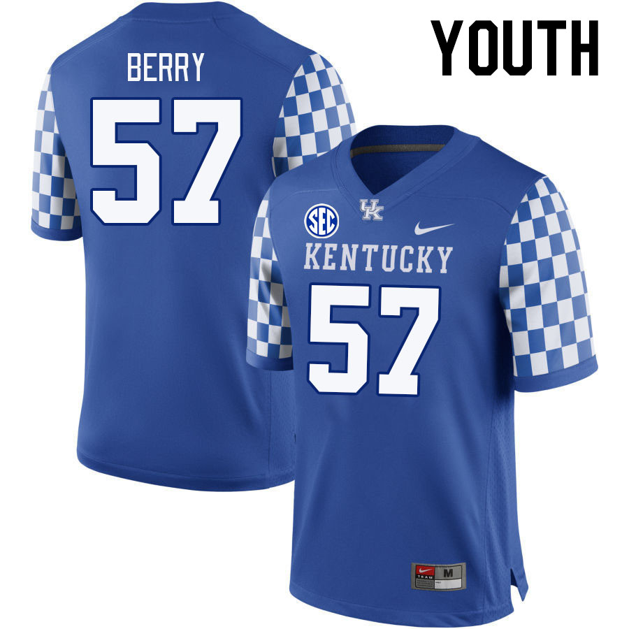 Youth #57 Jonathan Berry Kentucky Wildcats 2023 College Football Jerseys Stitched-Royal